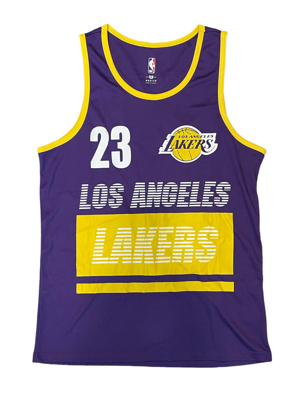 Lebron James Los Angeles Lakers Purple NBA Jersey Top Tank Men’s Size Medium NWT